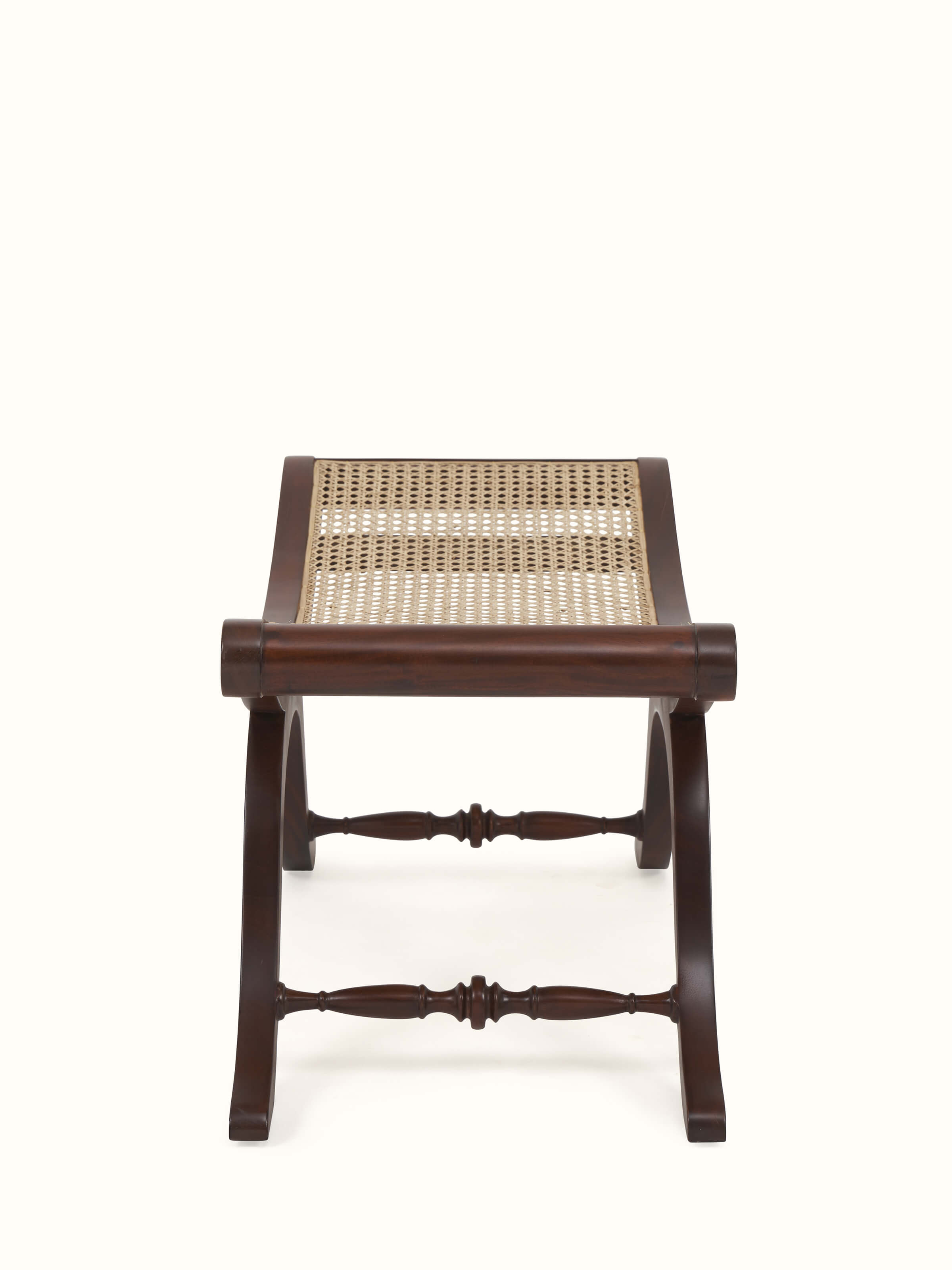 Mahagony Wood & Cane Bench