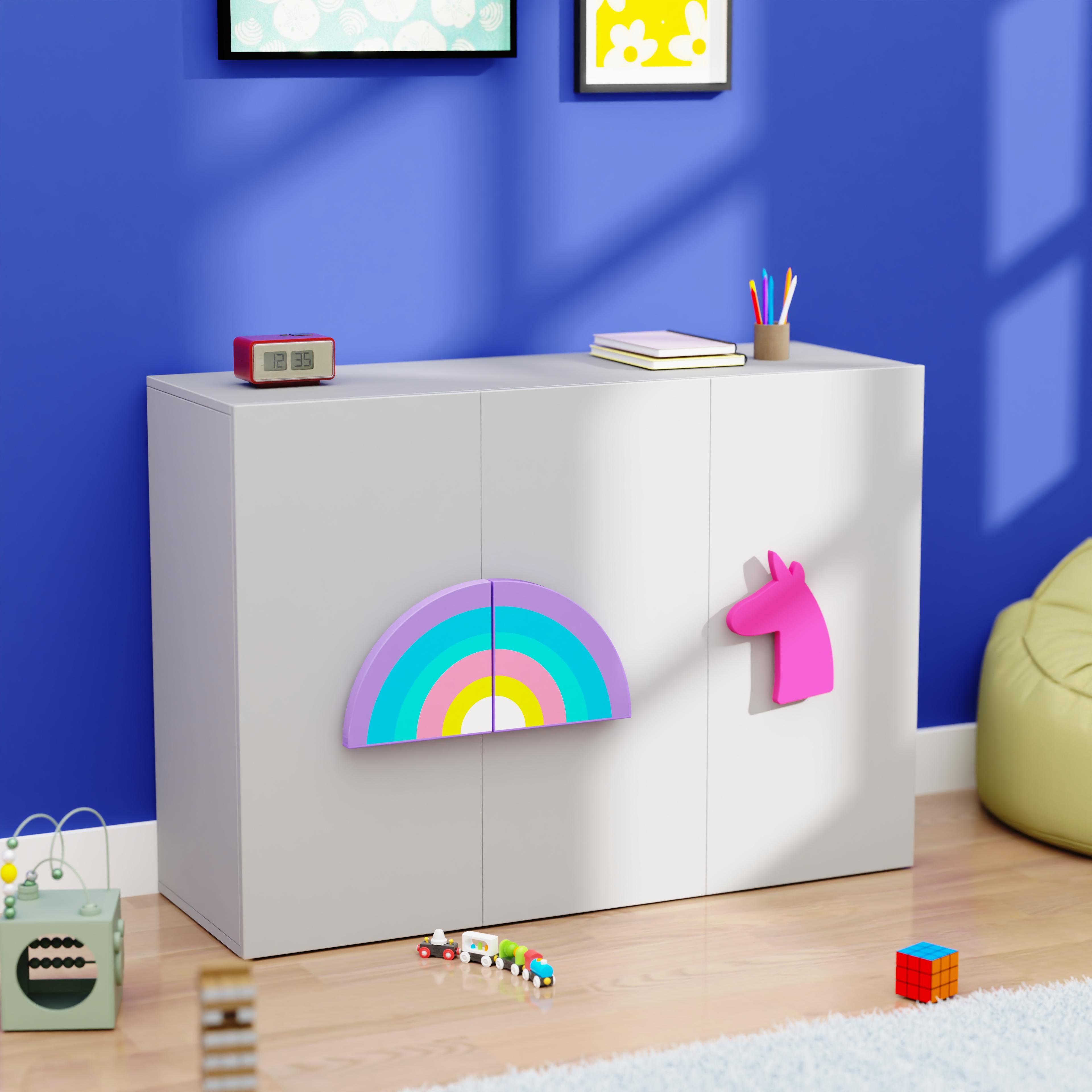 Unicorn'S Playground Cabinet Storage In Light Grey Colour