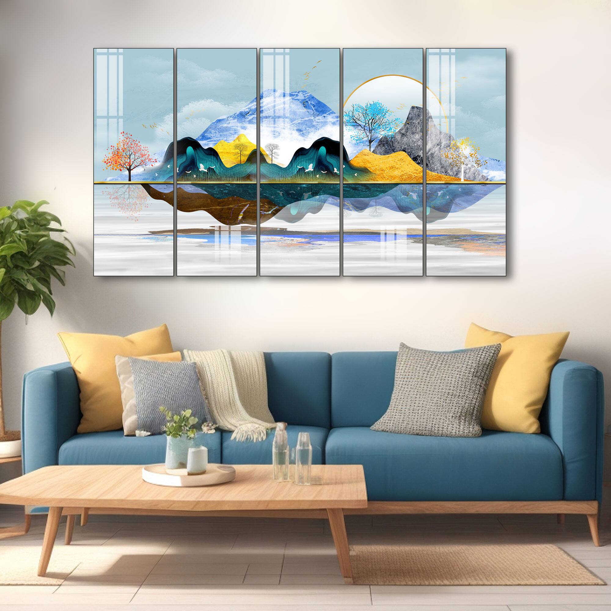 The Castle Decor Nature Art Wall Painting Wooden Framed 27x48 Inch (Style 4) - The Castle Decor