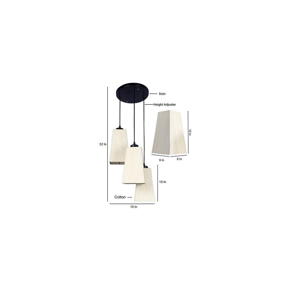 Memphis Off White Fabric Cluster Hanging Light