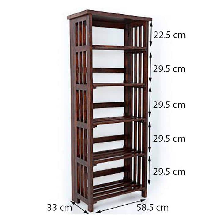 Rhodes Solid Wood Bookshelf in Mahogany Finish