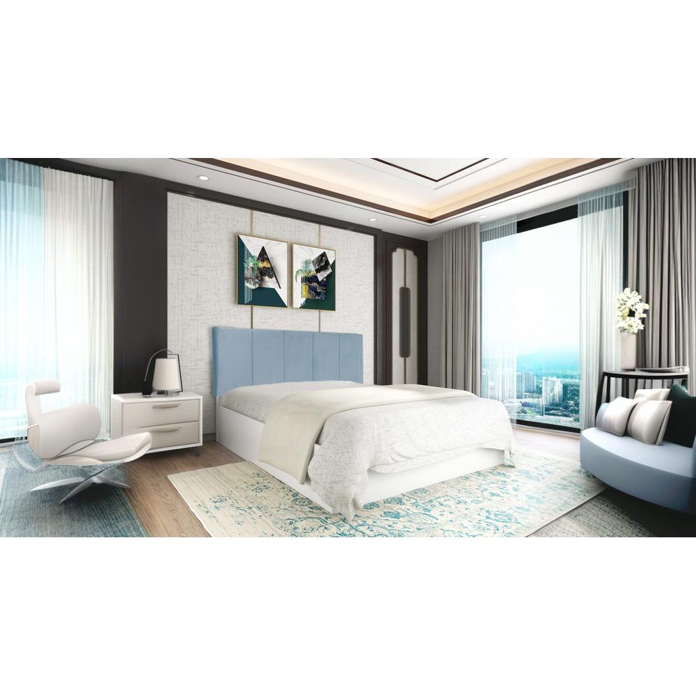 Yantra Engineered Wood Queen Size Bed In White Finish