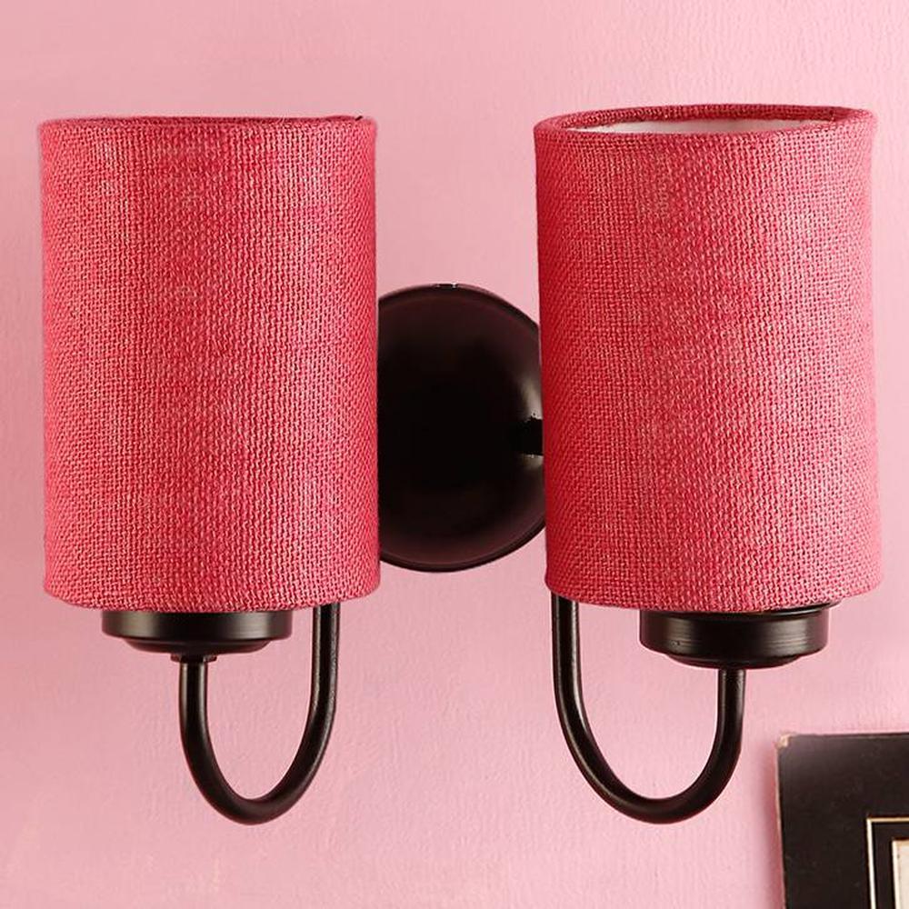 Rayanna Pink Natural Fiber Wall Light