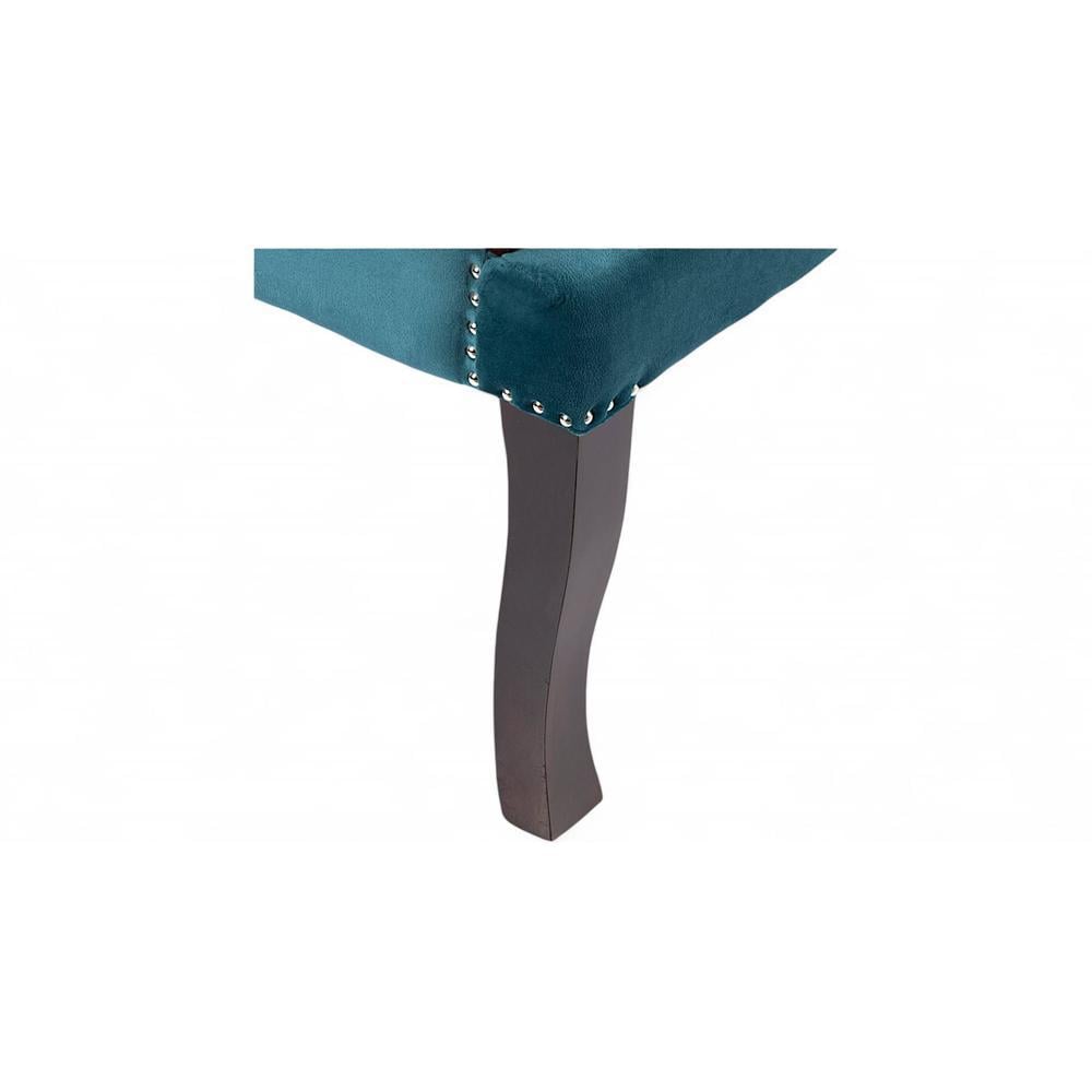Arista Sheesham Wood Accent Chair Set of 2 in Turquoise