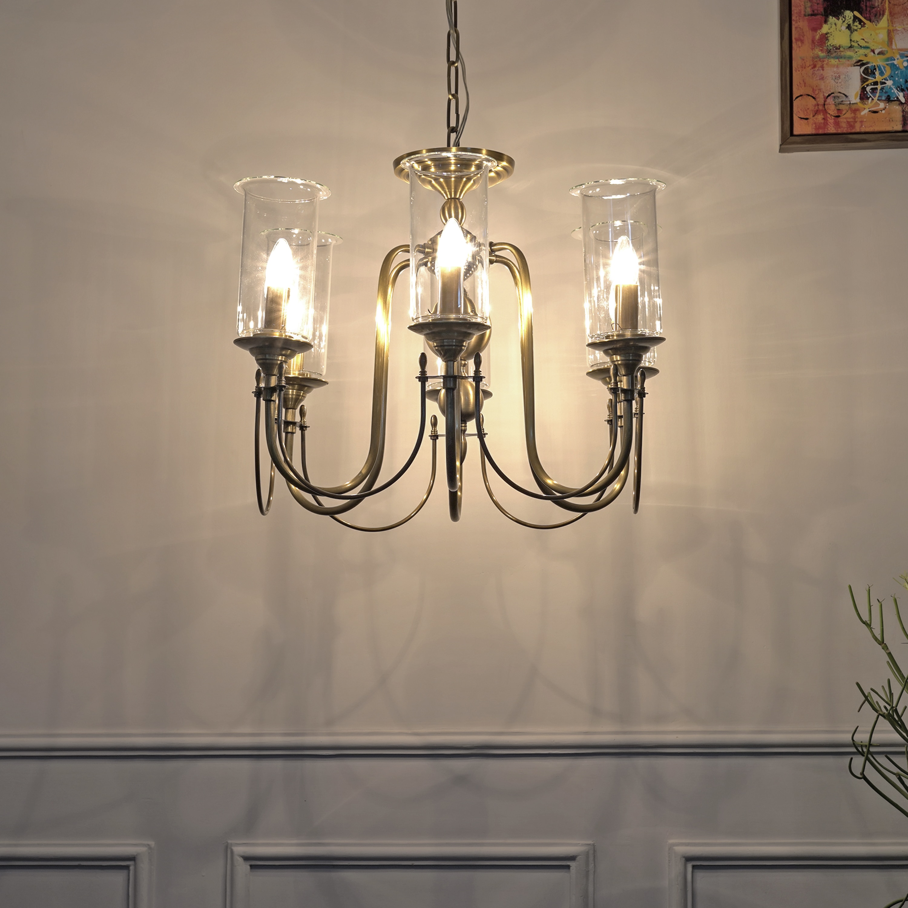 Artisan 6 Light Brass Chandelier