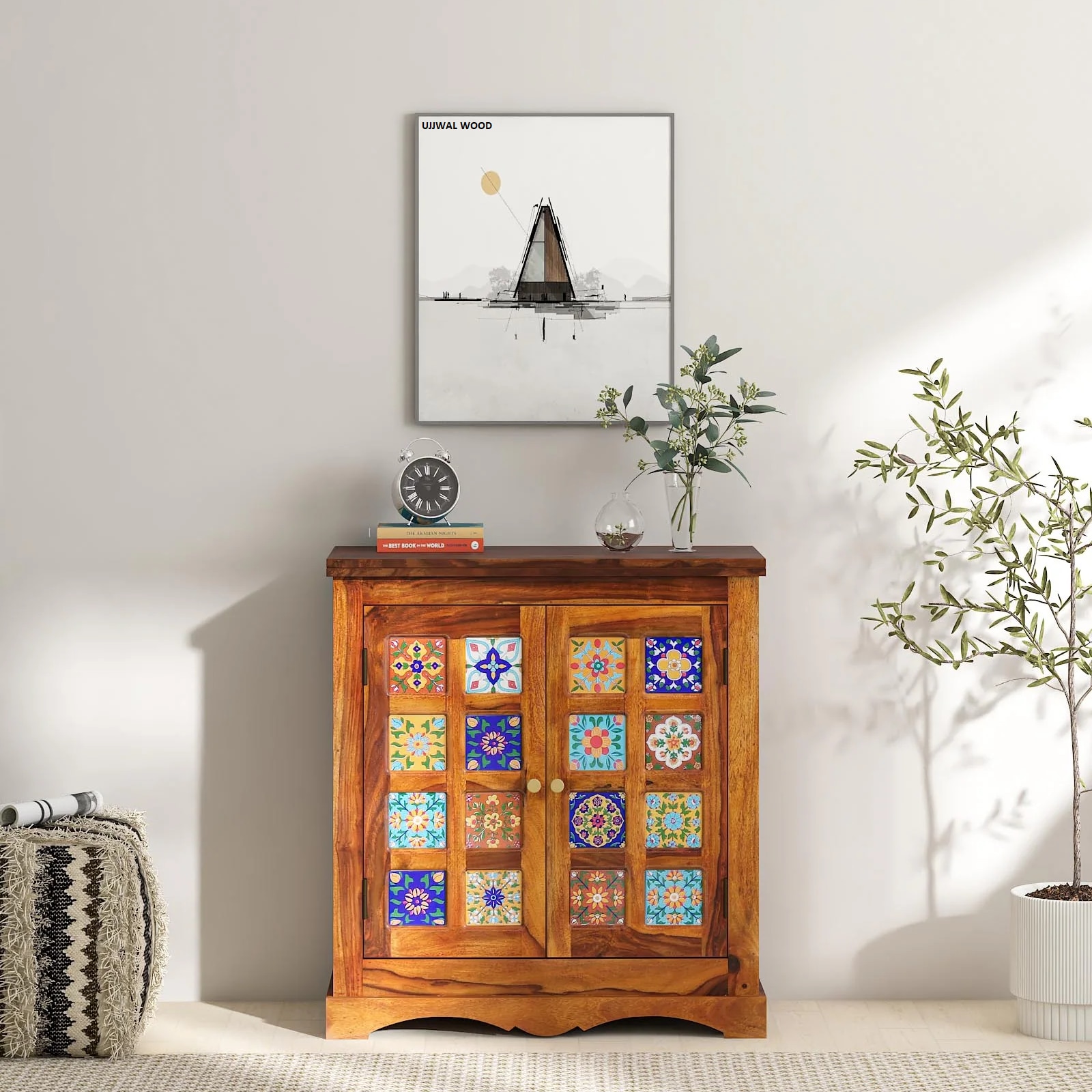 Sheesham Wood Sideboards In Honey Oak Finish
