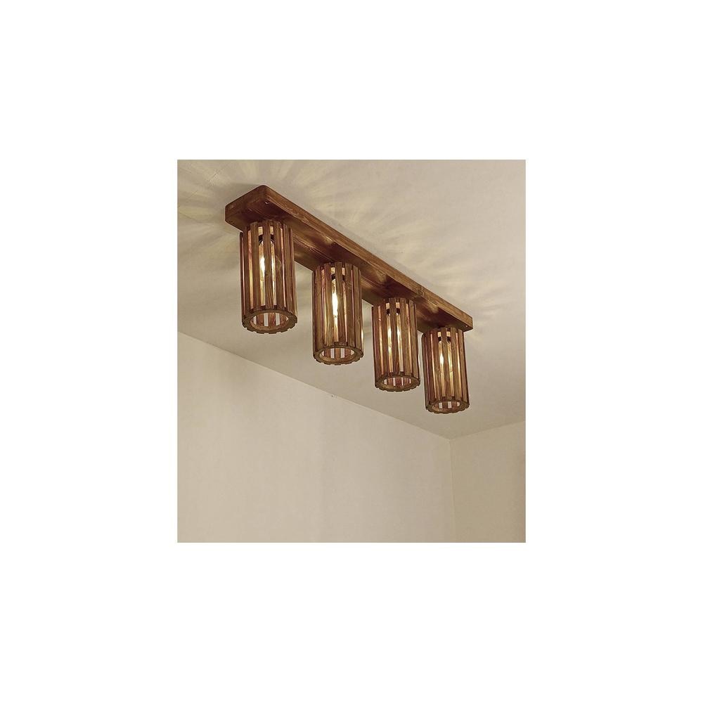 Casa Brown Solid Wood Ceiling Light