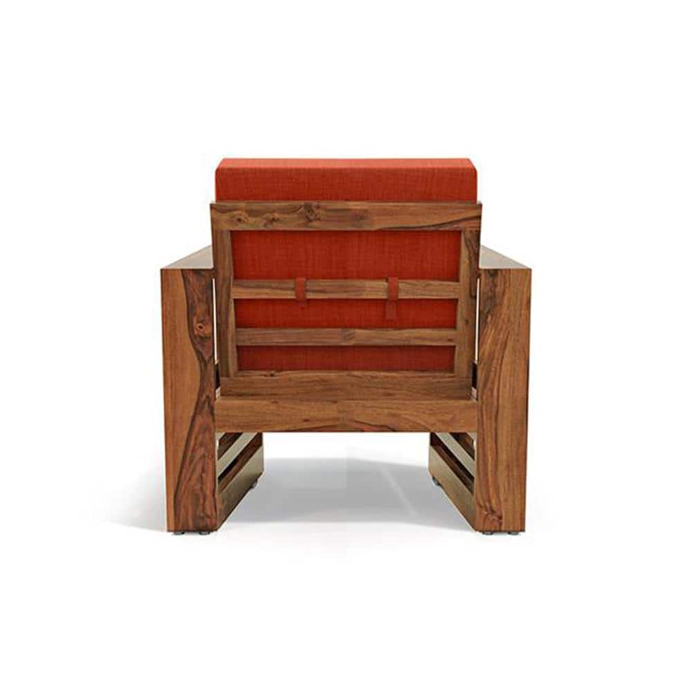 Parson 1 Seater Wooden Sofa In Teak Finish (Lava)