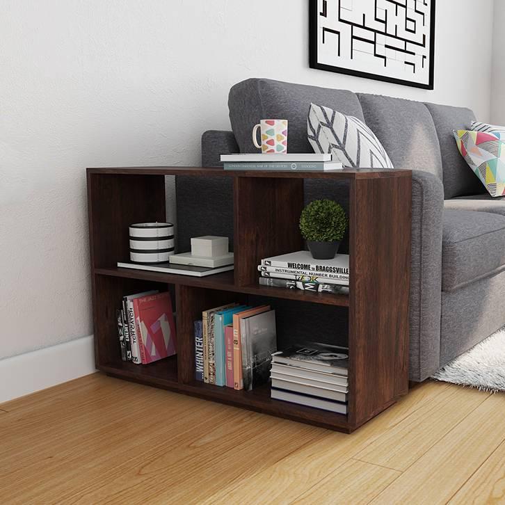 Tetris Solid Wood Bookshelf in Walnut Finish