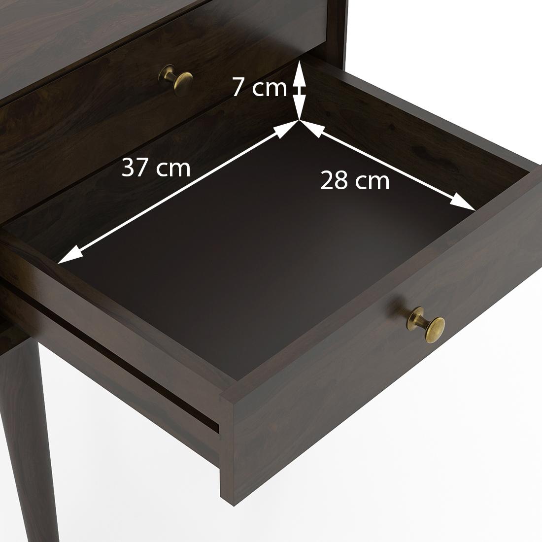 Denton Solid Wood Bedside Table in American Walnut Finish