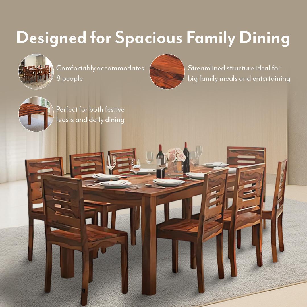 Arabia XXL 8 Seater Dining Table In Teak Finish