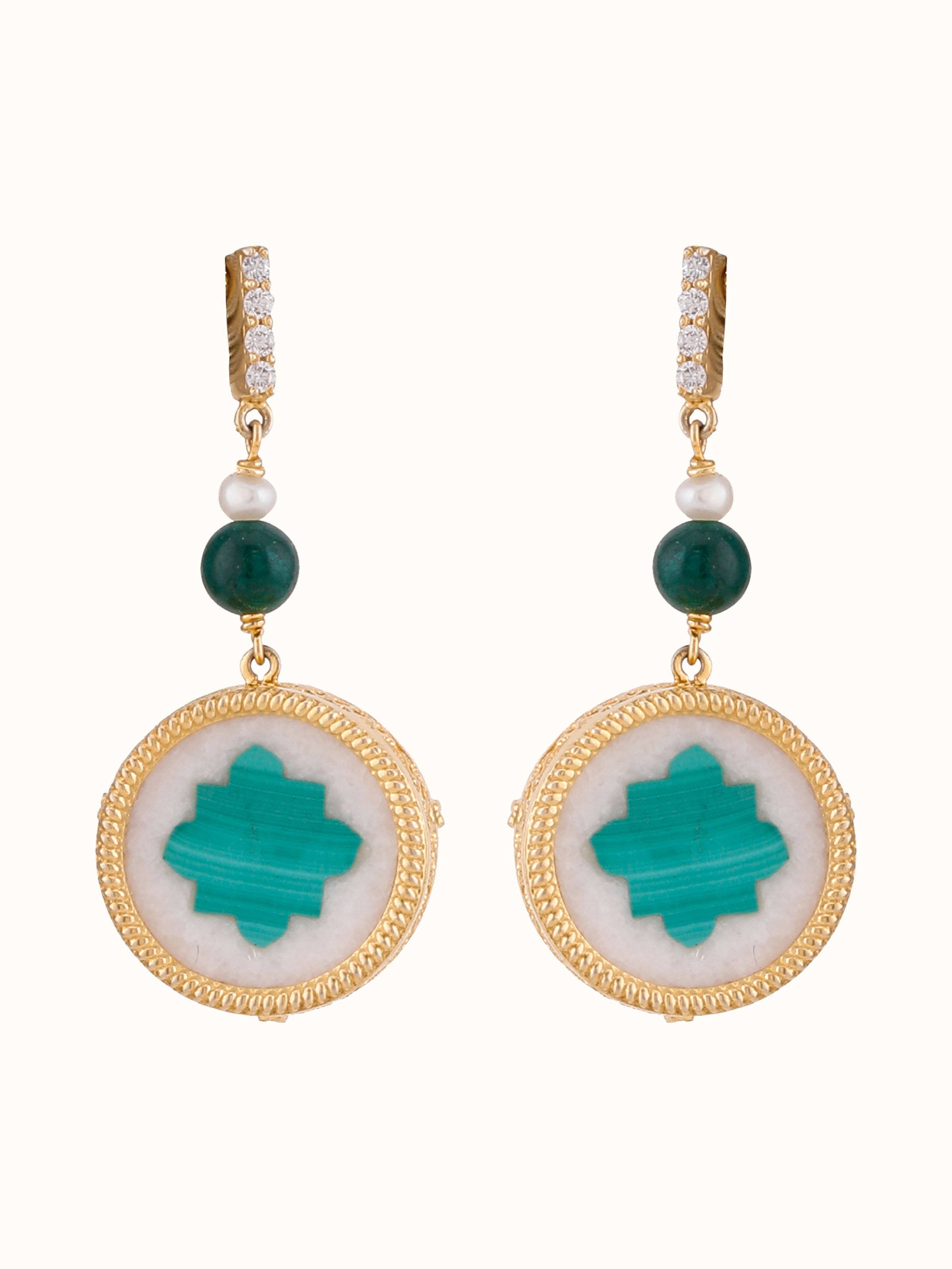 Front view showcasing the elegant drop design and silver craftsmanship