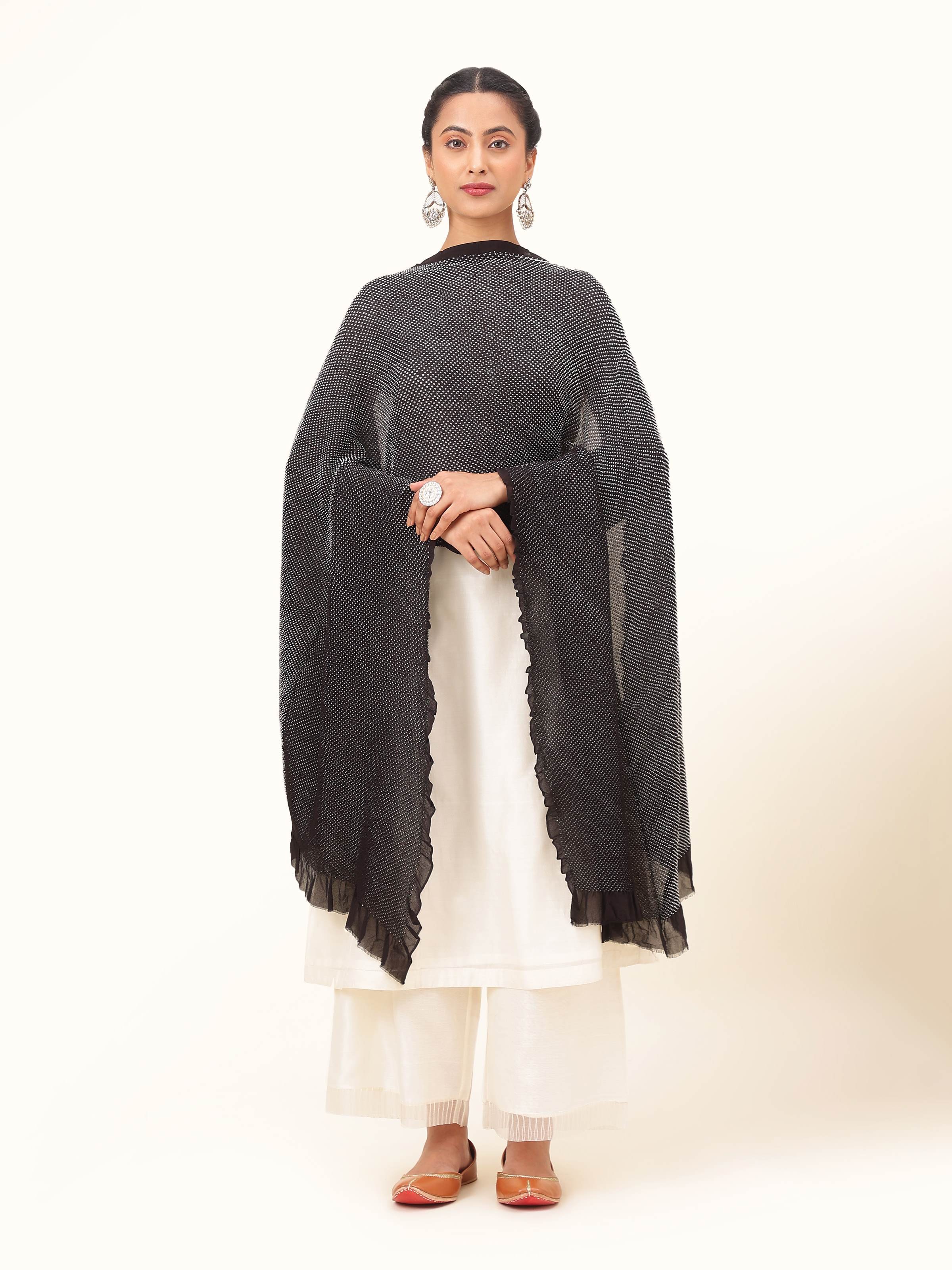 Blue Georgette Bandhani Tie & Dye Dupatta