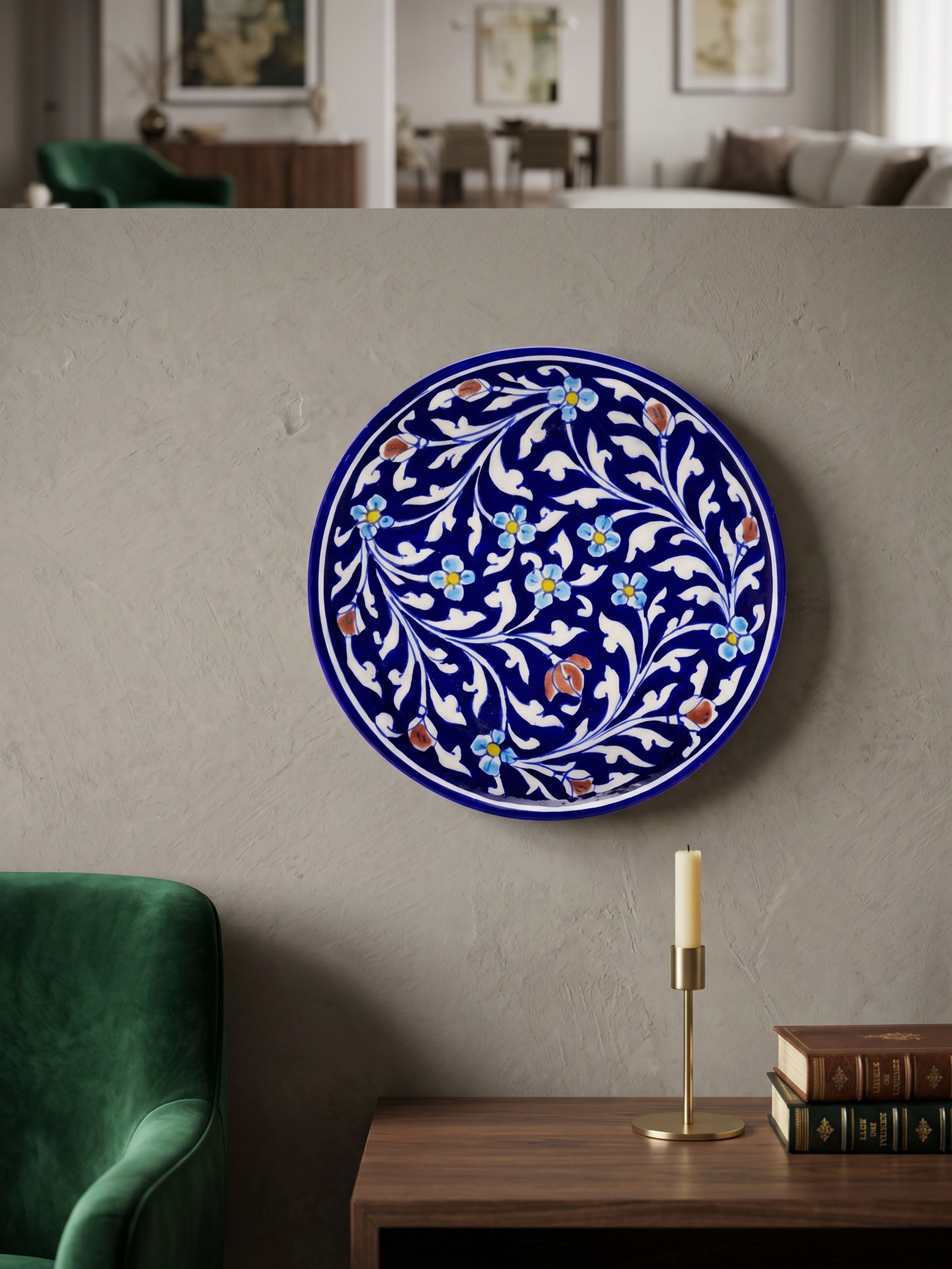 Blue Pottery Ceramic Decorative Plate