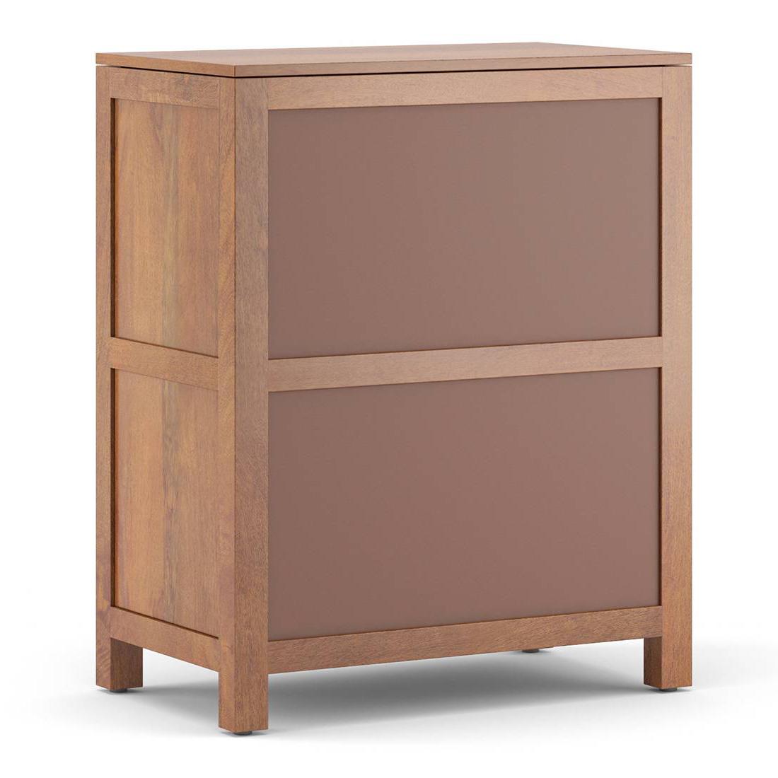 Walter Solid Wood Chest of 4 Drawers in Amber Walnut Finish