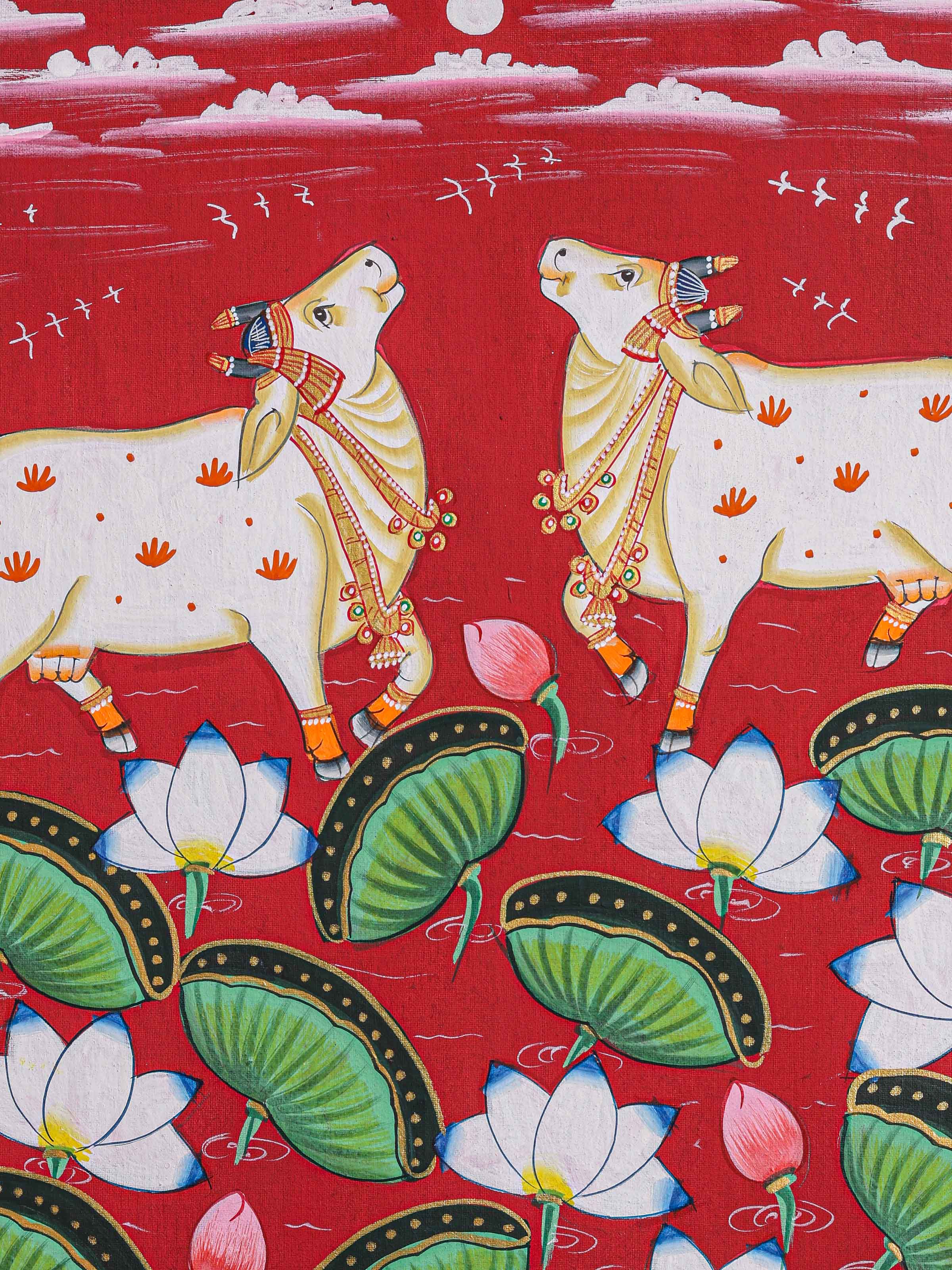 Kamal Talai Cows Pichwai Painting