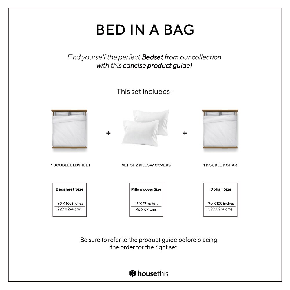 Genda Phool 1 Double Bed Sheet & 2 Pillow Covers + 1 Double Dohar with Beige colour