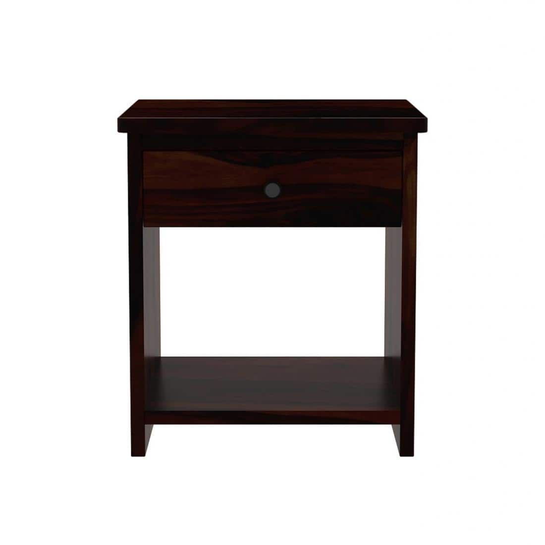 WoodcutSolid Wood  Bedside Table in Walnut Finish