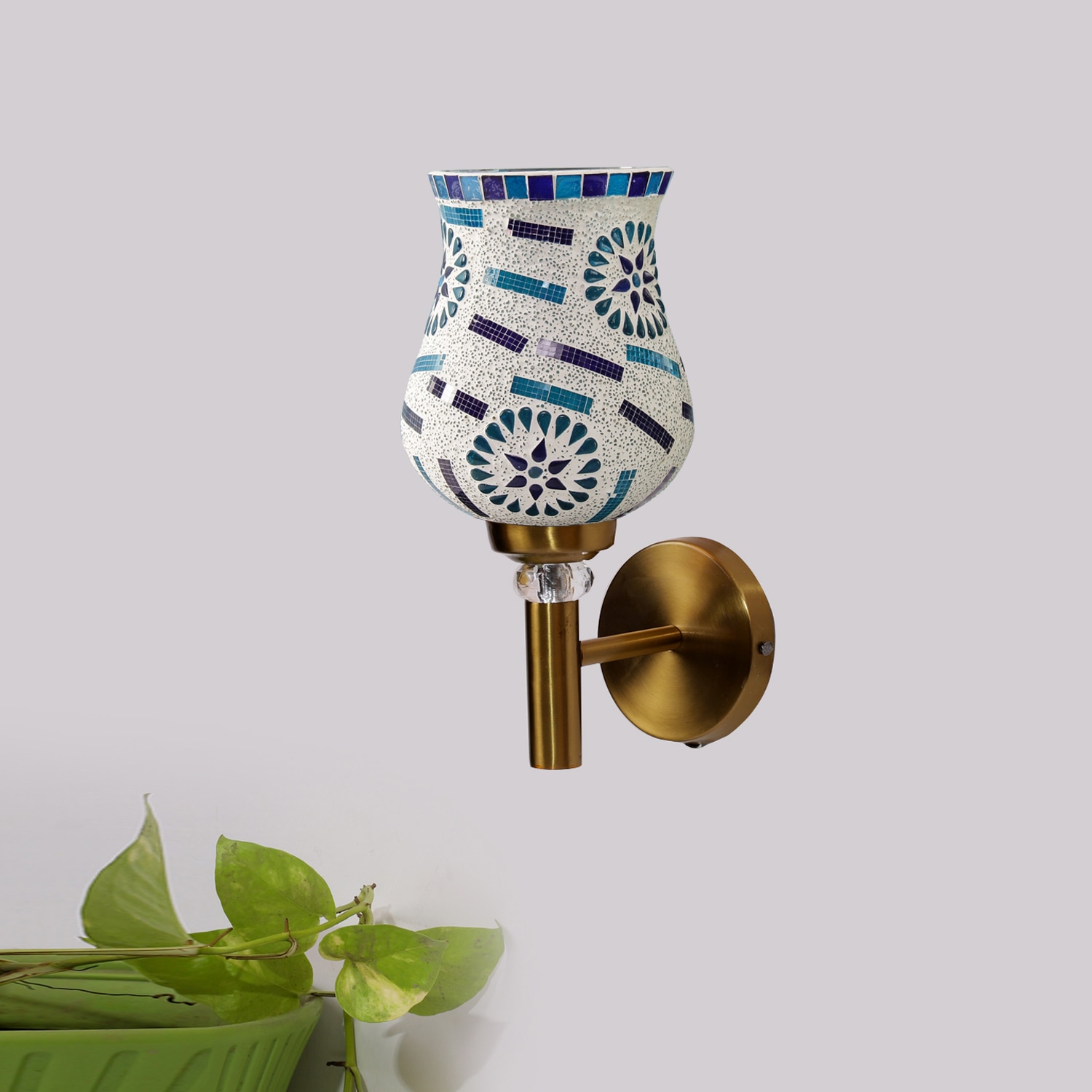 Devansh Metal Electric Wall Light in Gold Colour with Multi Shade Count of 1 Light - Devansh