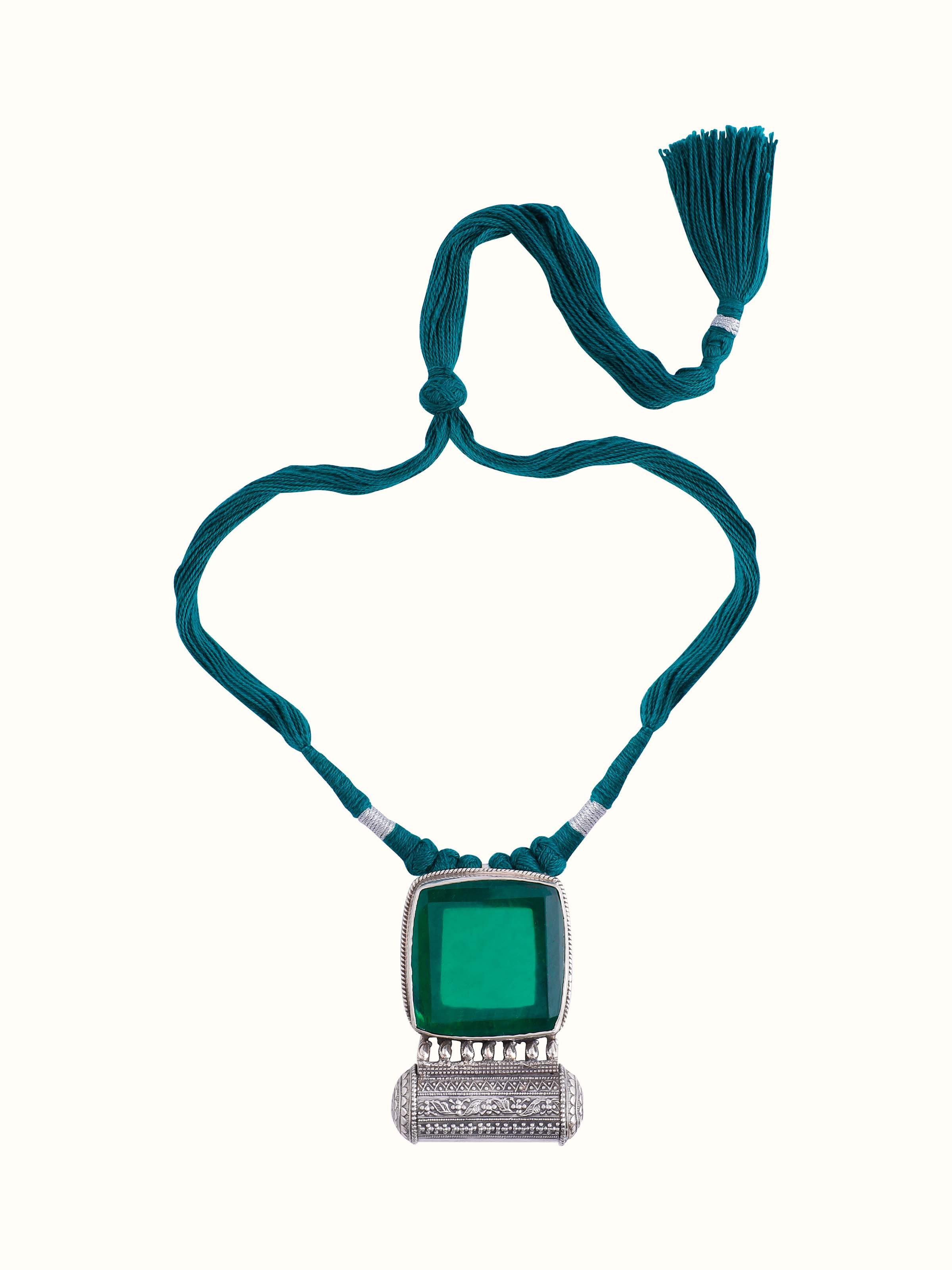 Front view of silver smithing collar necklace showcasing elegant form and bold statement design