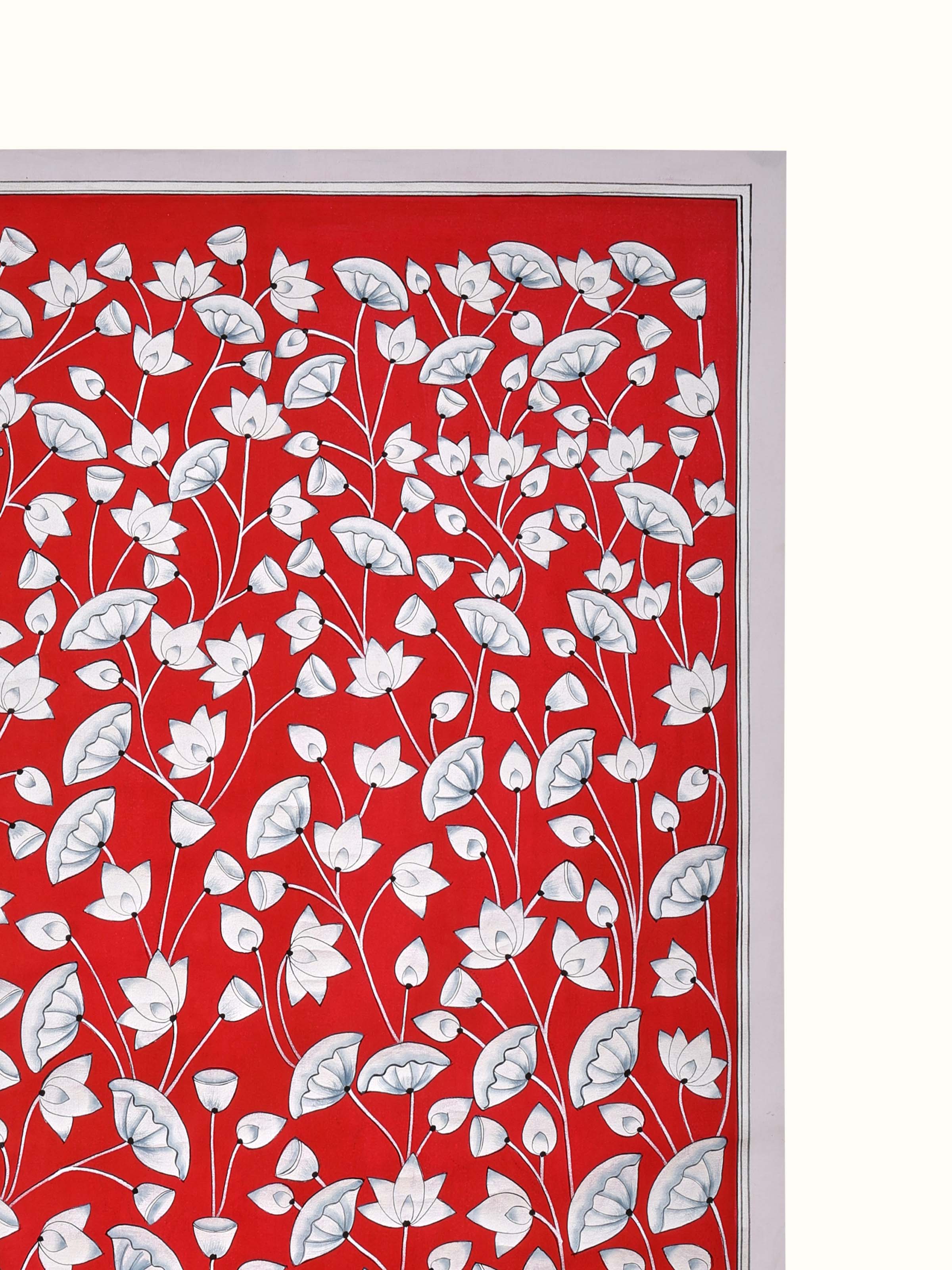 Kamal Talai Red Pichwai Painting