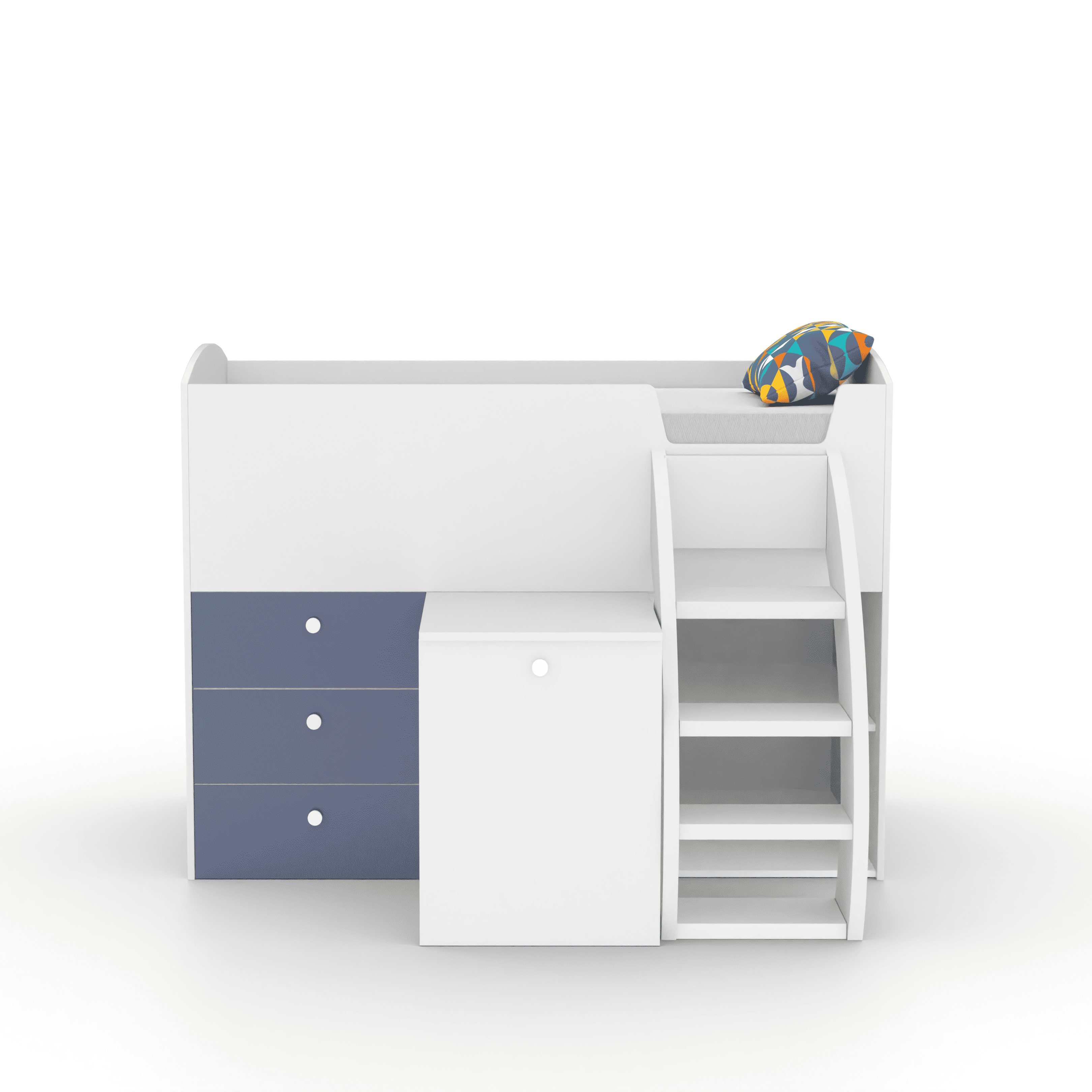 Fun House Loft Bed Ith Integrated Pull Out Desk  White In White Colour