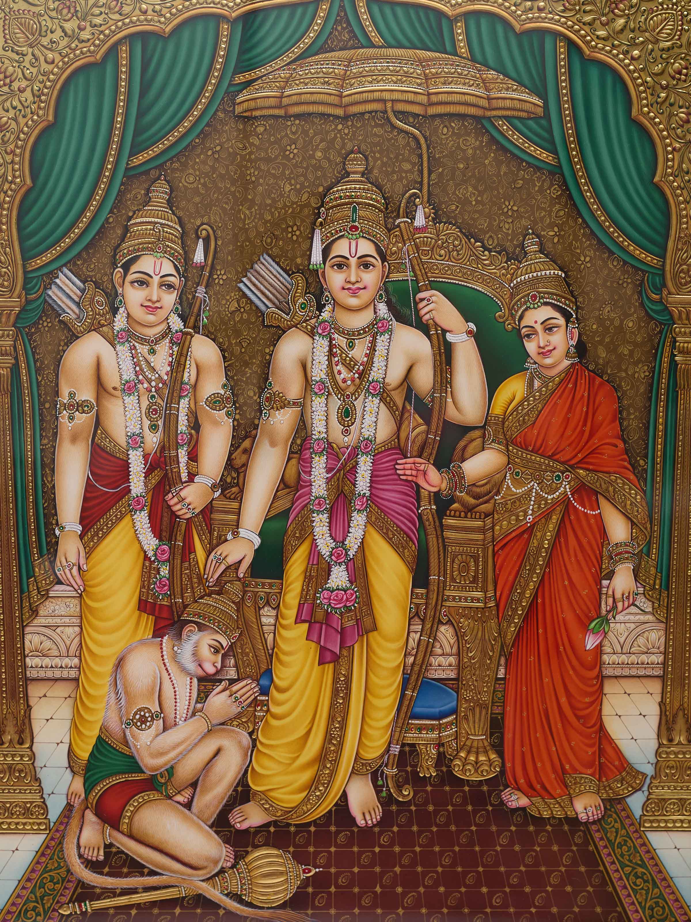 Ram Miniature Real Gold Painting