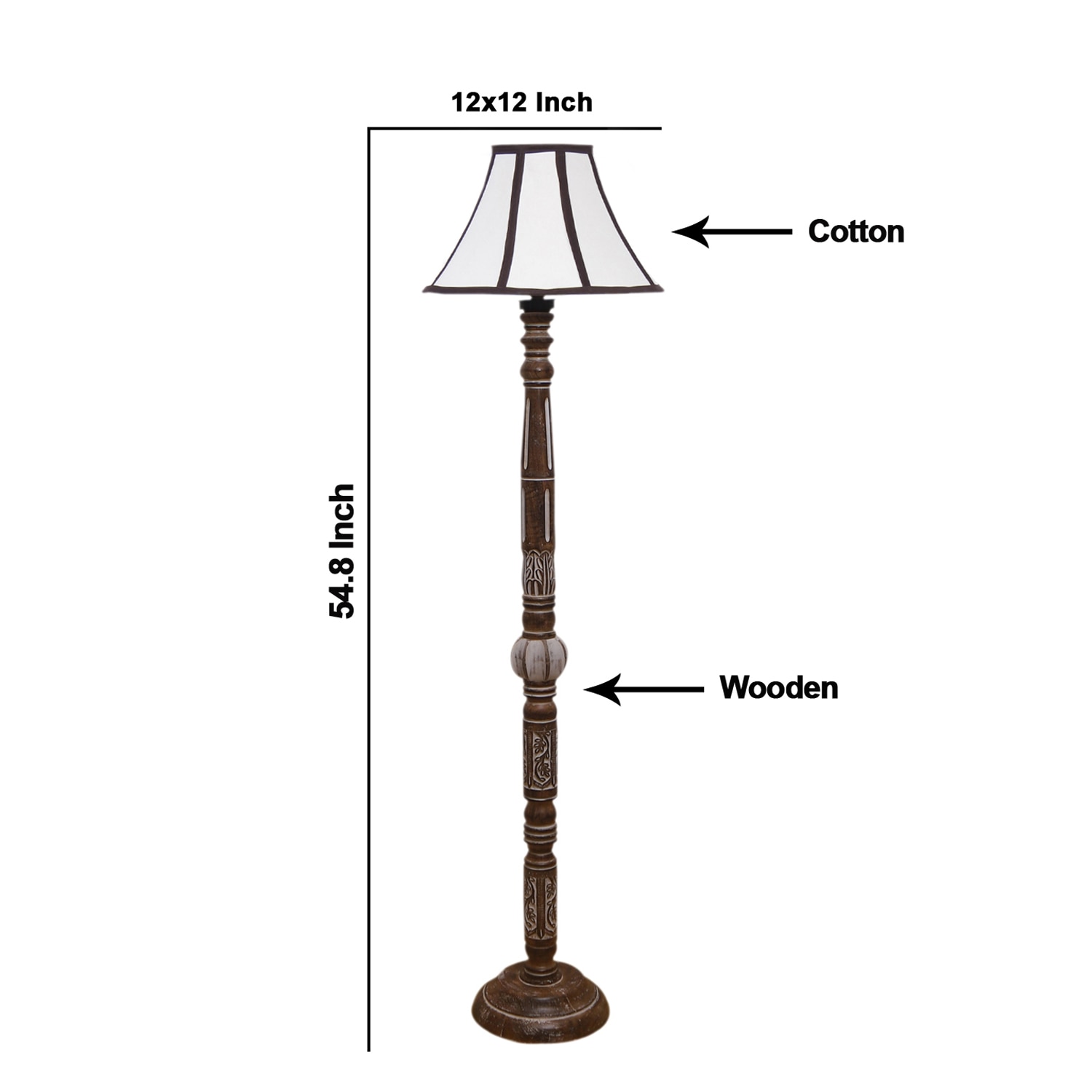 Devansh Wooden Floor Lamp