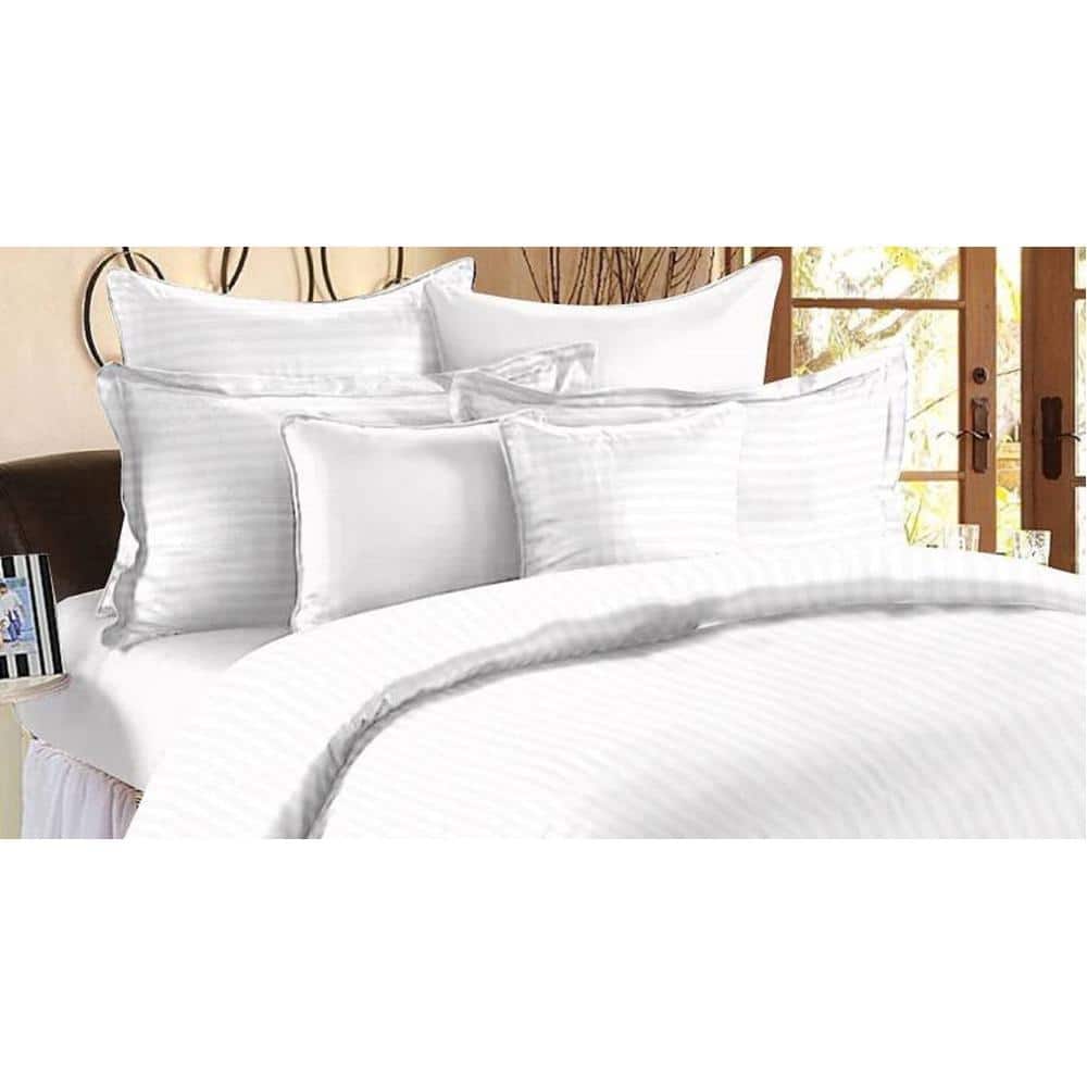 Adem White Absract 210 TC Cotton Double Size Bedsheet with 2 Pillow Covers