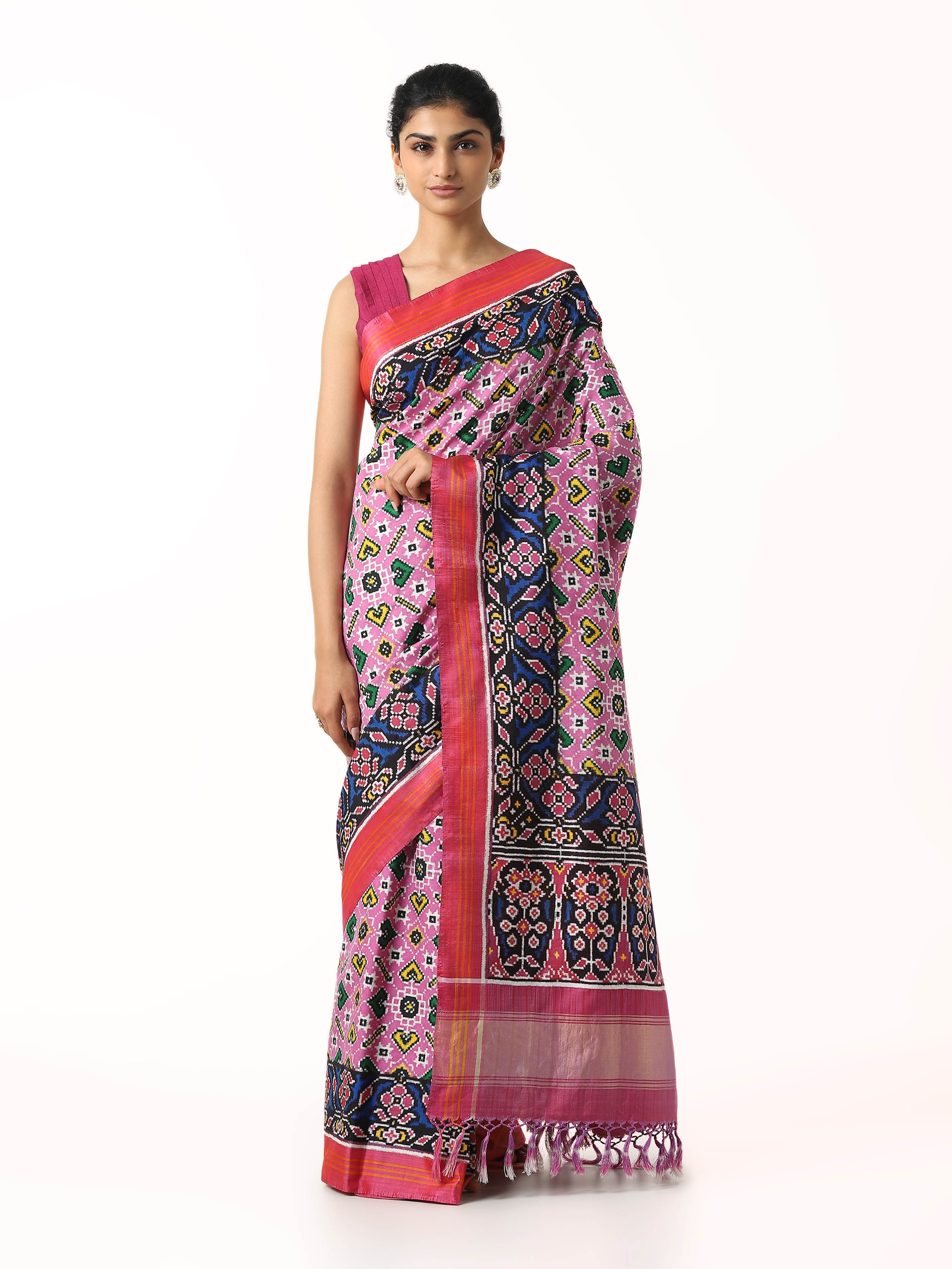 Light Pink Silk Patola Saree