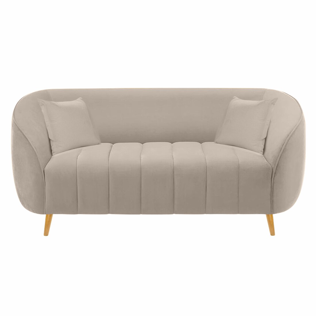Nero Velvet 2 Seater Sofa in Cream Colour