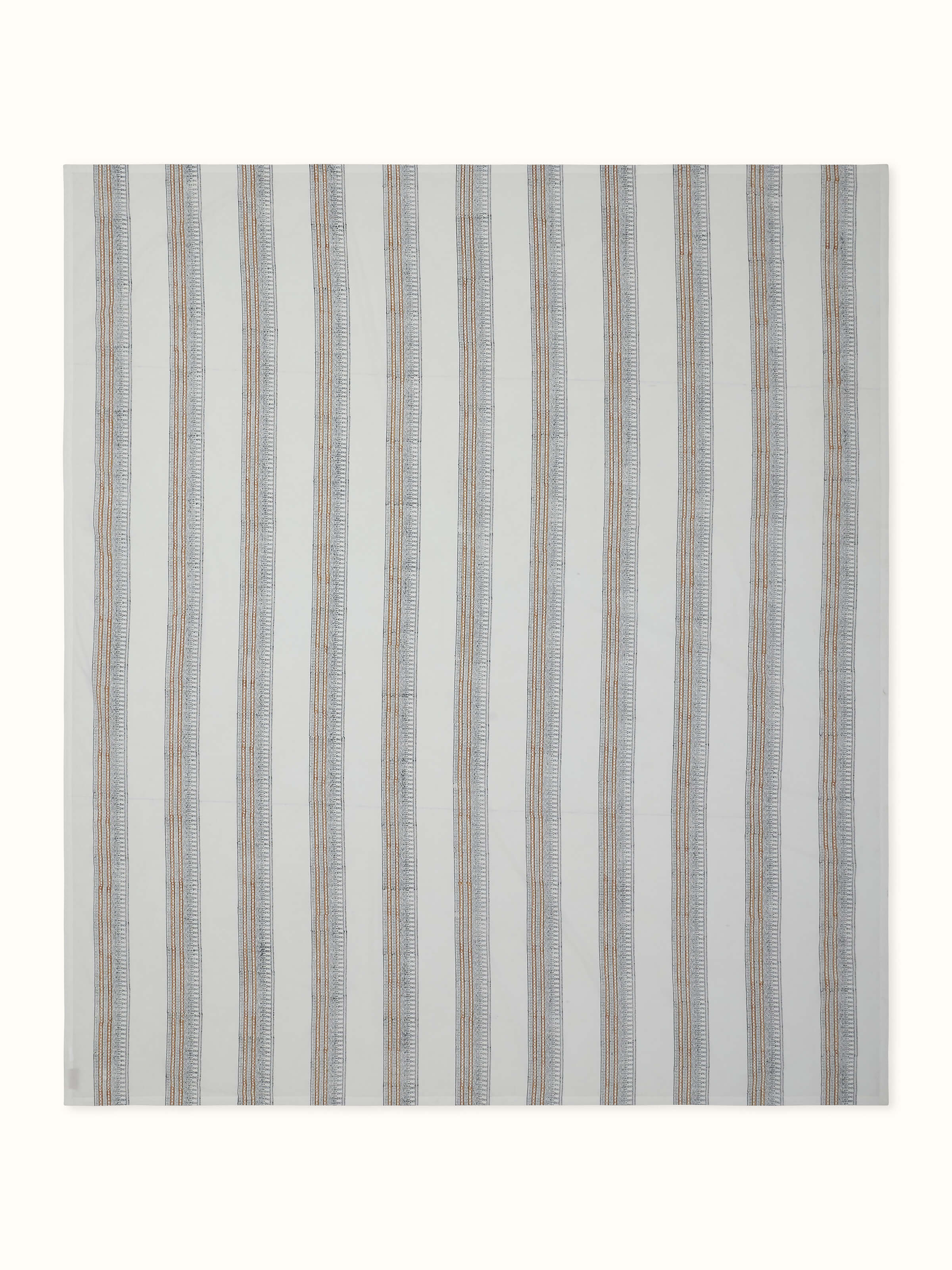 Orion Cotton Sanganeri Hand Block Print Stripe Queen-size Bedsheet Set