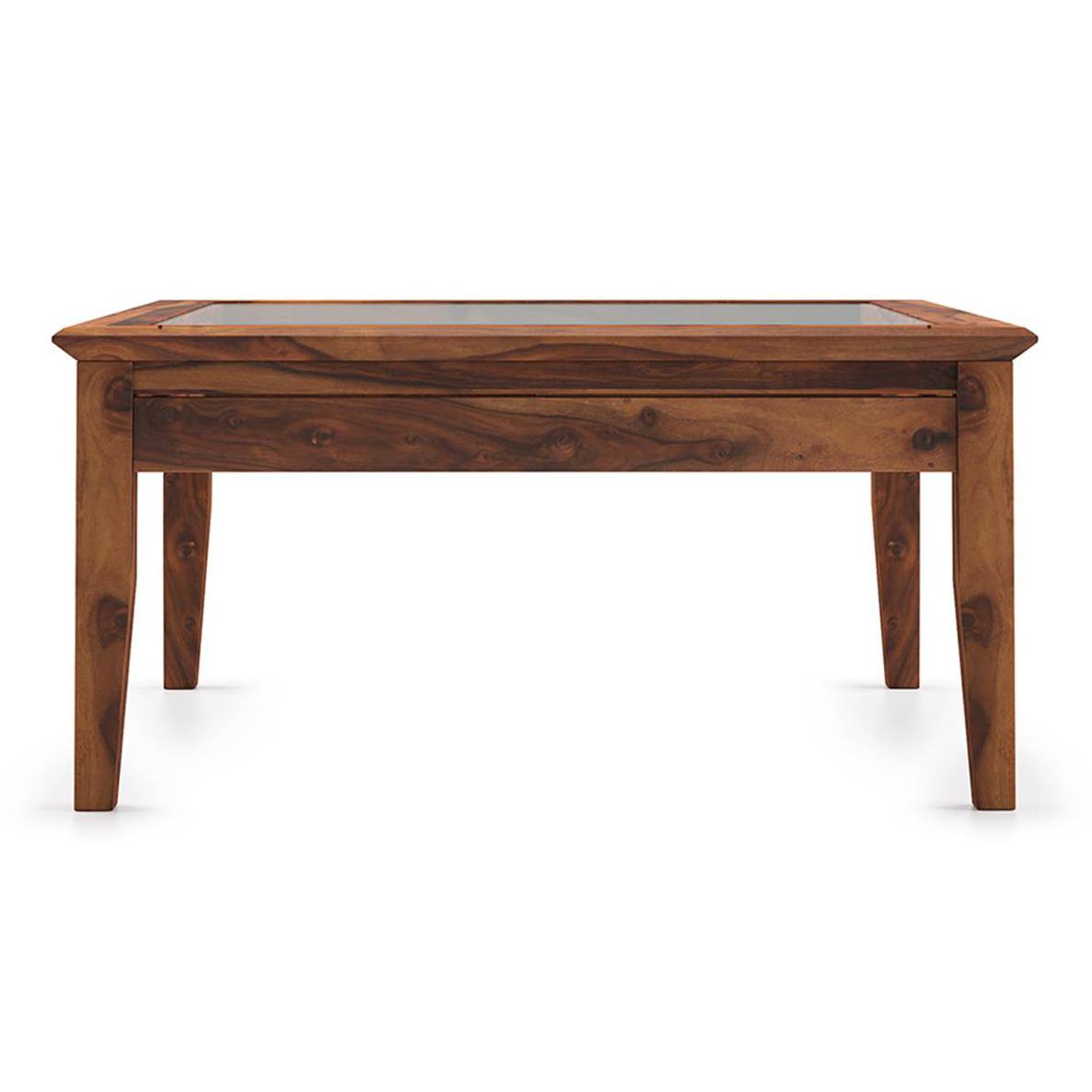 Tate Square Solid Wood Coffee Table In Teak Finish