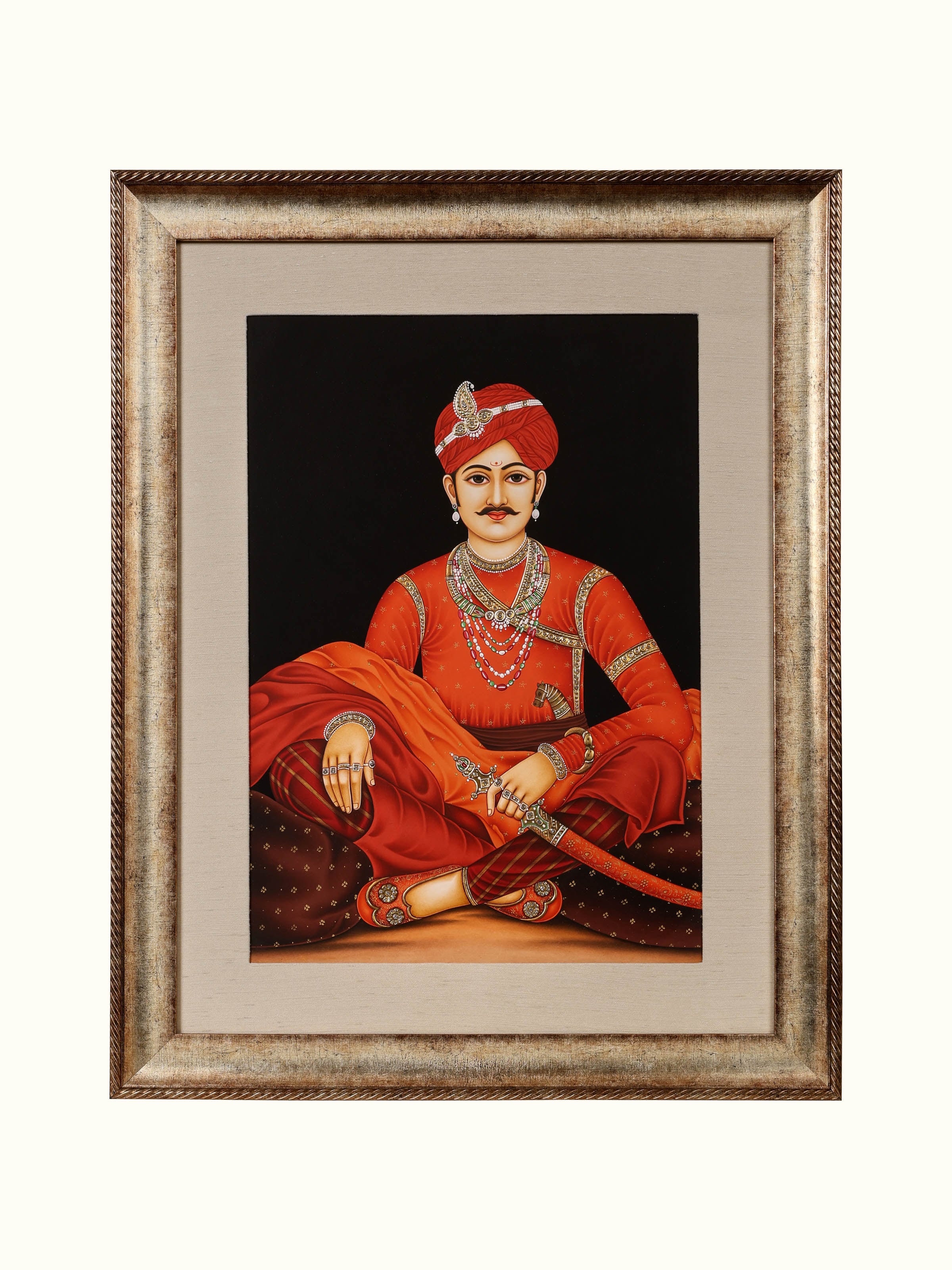 Raja-rani Miniature Real Gold Painting