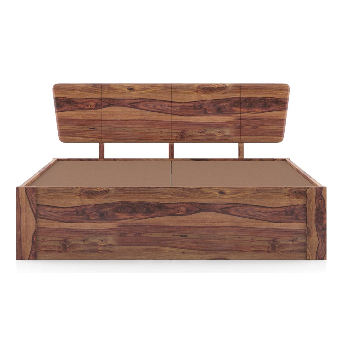 Marieta Solid Wood Queen Size Drawer Storage Bed In Teak Finish