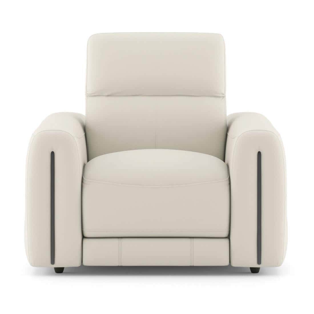 Linaro Leather 1 Seater Double Motor Recliner In Grey Colour