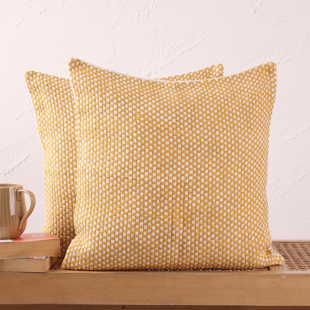 Vindhya Set Of 2 Cushion Covers With Yellow Colour - House This