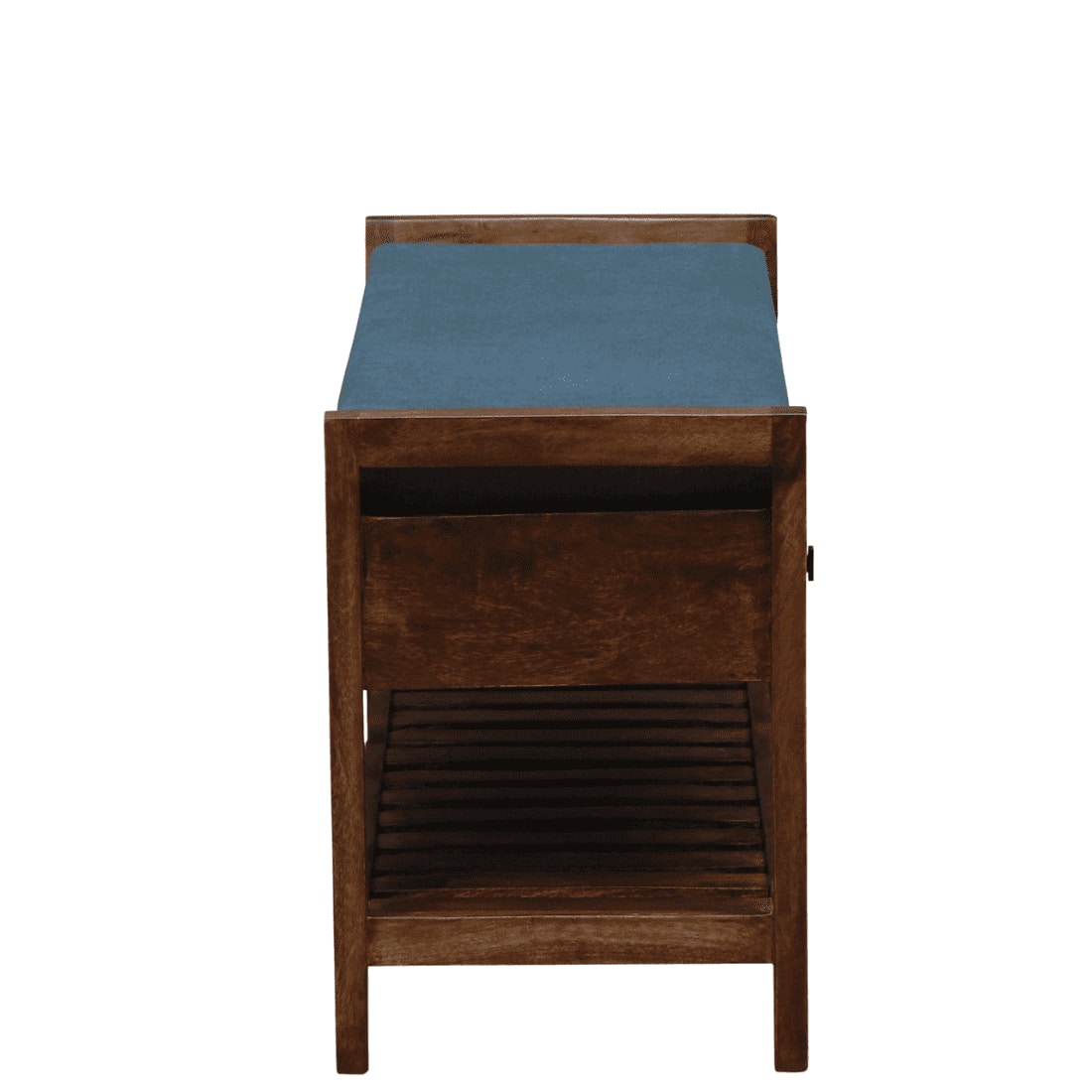 Drobak Solid Wood Shoe Rack with Seating in Walnut Brown finish