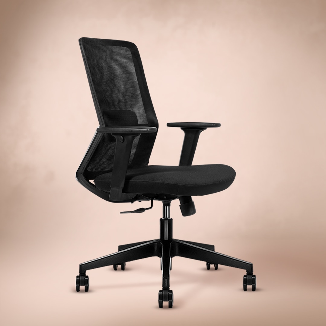 Veritas Mid Back Mesh Office Chair in Black Colour