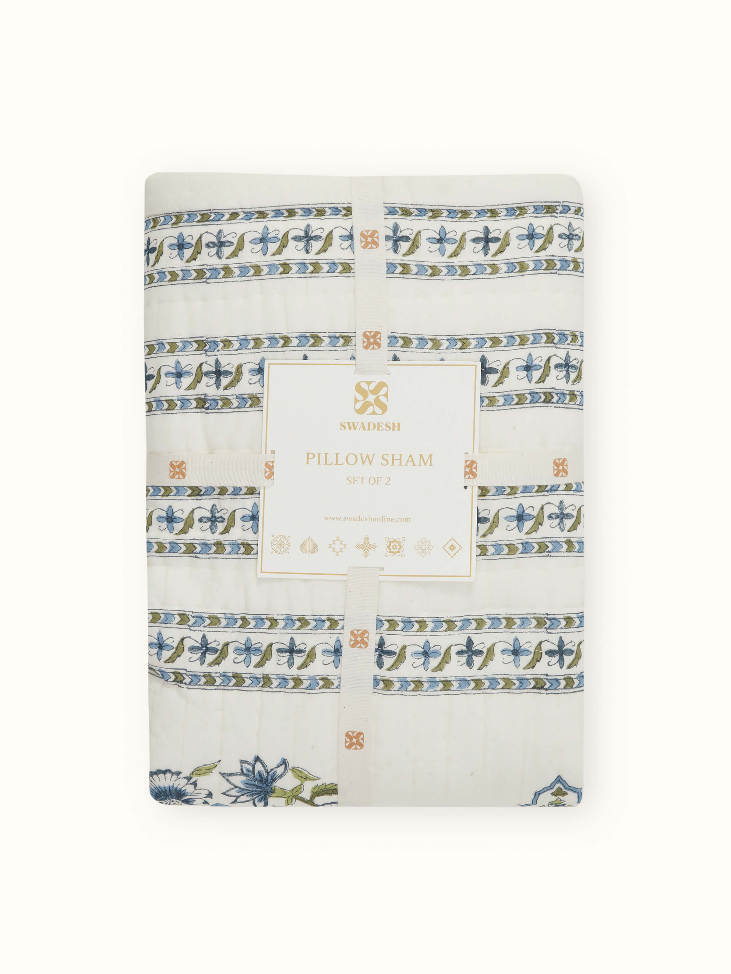 Side view displaying the stitching and finish of the pillow shams