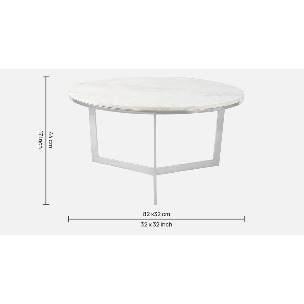 Hammond Marble Coffee Table In Chrome Finish