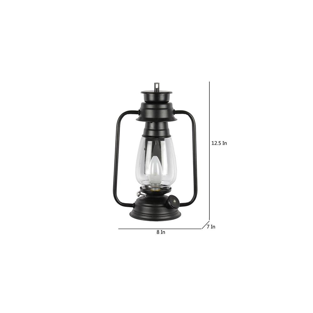 Cleo Black Metal Wall Mounted Lantern Lamp