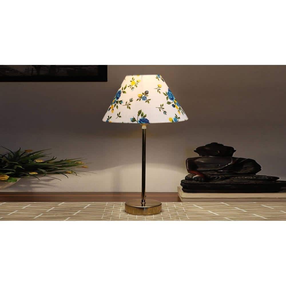 Multicolor cotton with Metal Gold Table Lamp