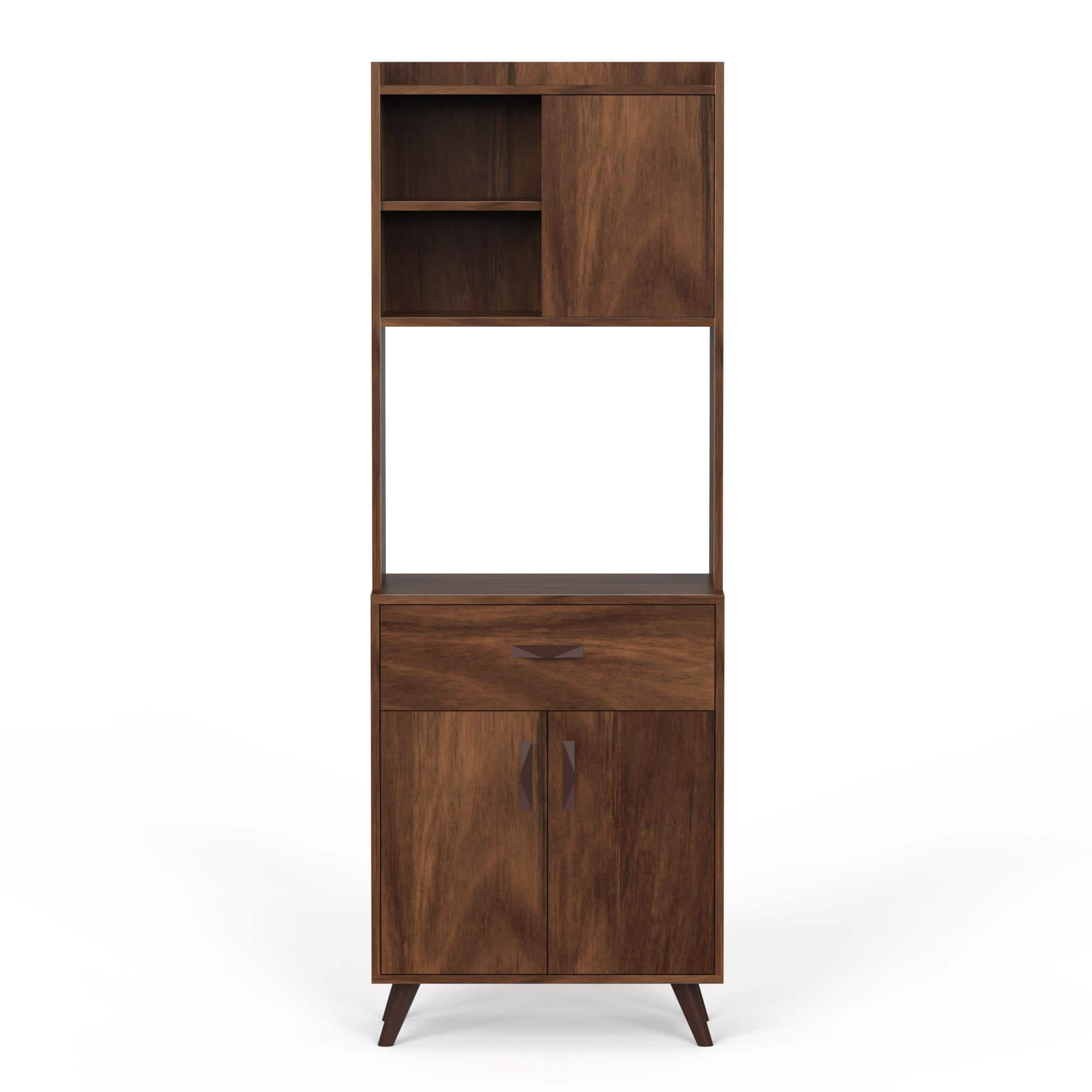 Serrenh Engineered Wood Kitchen Cabinet Rack In Brown Maple Finish