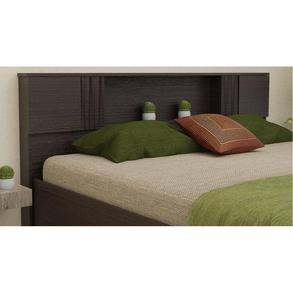 Aceso Solid Wood King Size Drawer Storage Bed In Melamine Finish