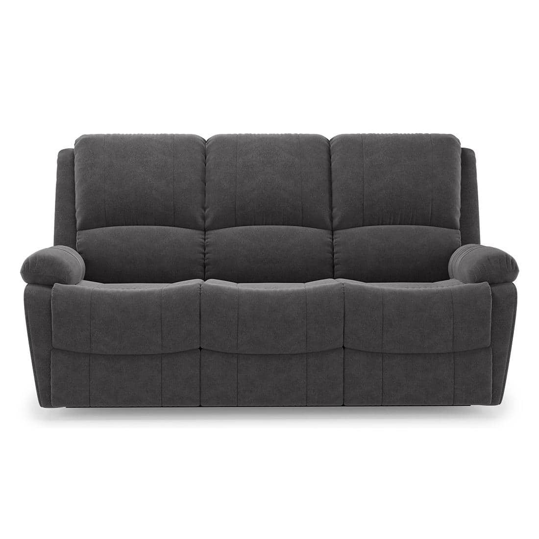 Lebowski Fabric Three Seater Manual Recliner in Smoke Fabric Colour