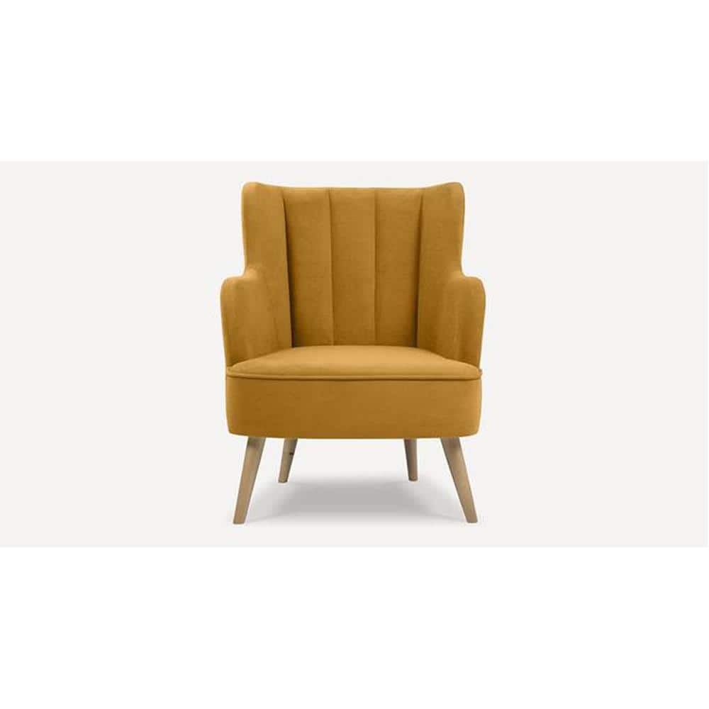 Lerrot Accent chair Velvet in Yellow Color
