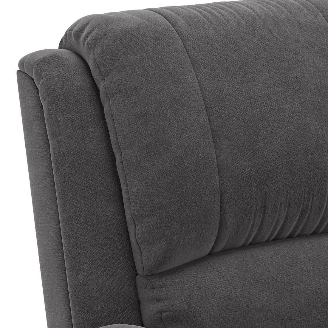 Lebowski Fabric Two Seater Manual Recliner in Smoke Fabric Colour