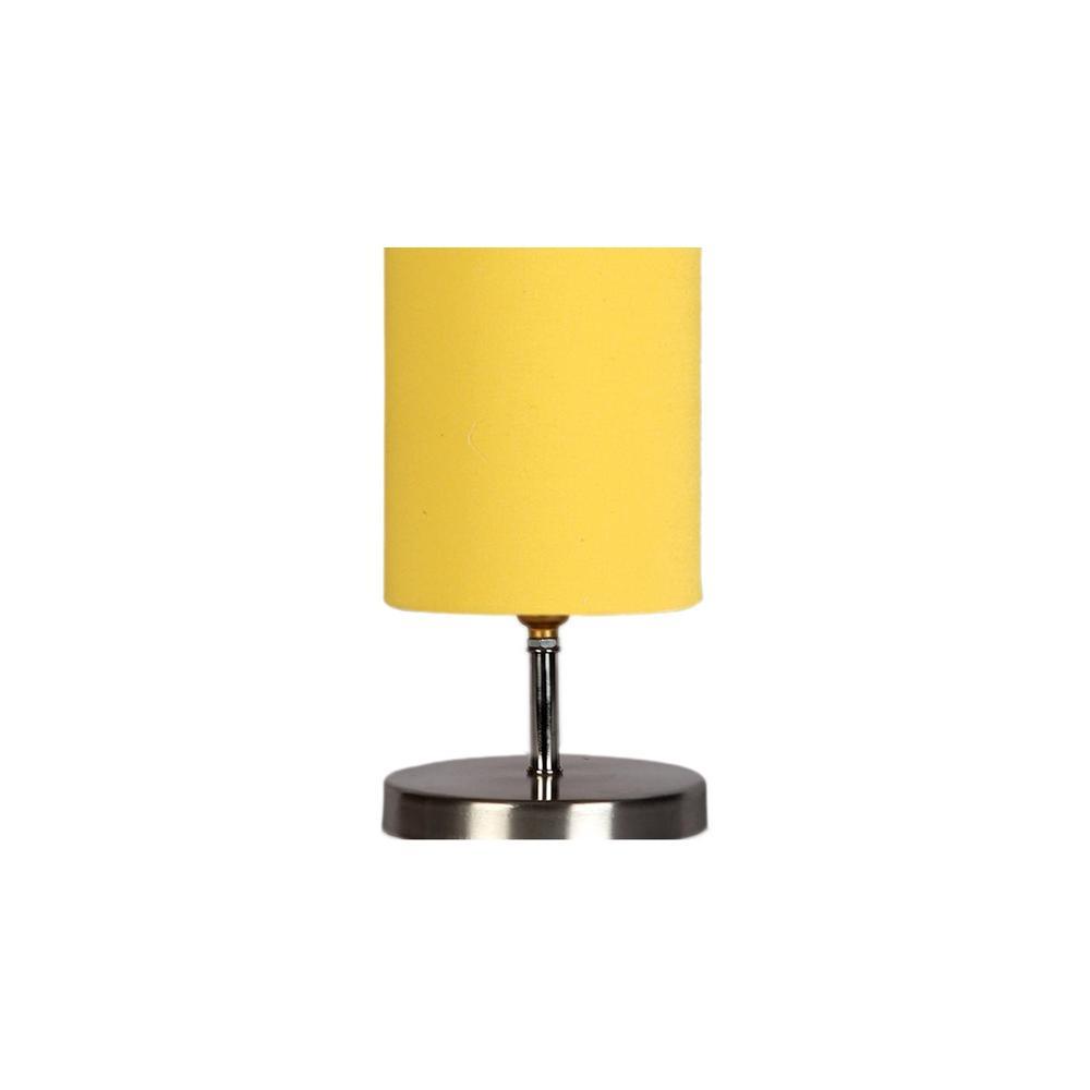 Yellow cotton table lamp with Steel Base -44