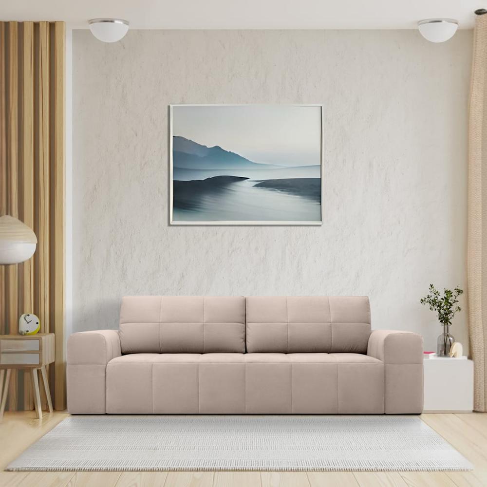 Riyab 3 Seater Pull Out Sofa cum Bed  in Beige Colour